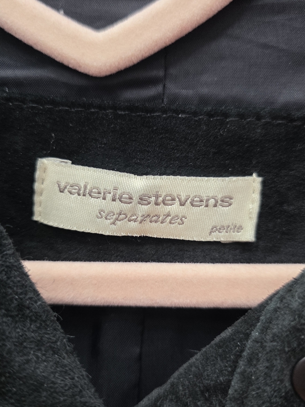 Valerie Stevens Black Leather Suede Look Button Down Jacket MP - Picture 2 of 8